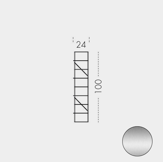 Estructura 100 x 24 cm - Cromado