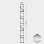 Estructura 200 x 24 cm - Cromado