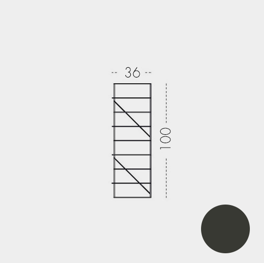 Estructura 100 x 36 cm Negro (RAL 9004)