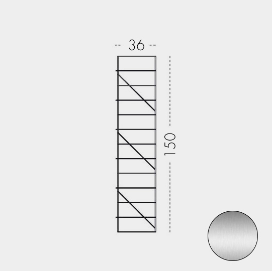 Estructura 150 x 36 cm Cromado