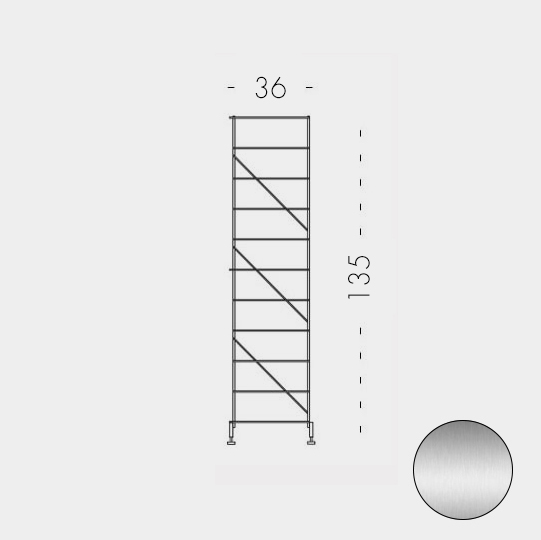 Estructura 135 x 36 cm Cromado
