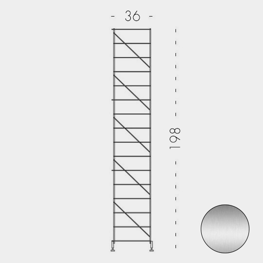 Estructura 198 x 36 cm  Cromado