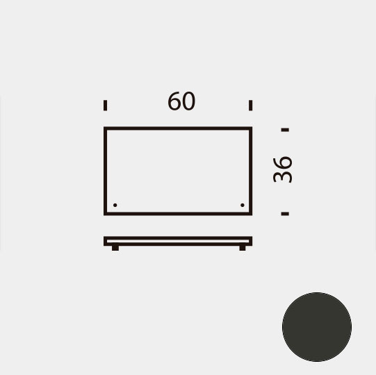 Tapa Contenedor 60 cm Negro (RAL 9004)