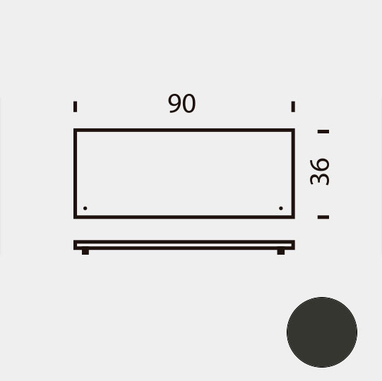 Tapa Contenedor 90 cm Negro (RAL 9004)