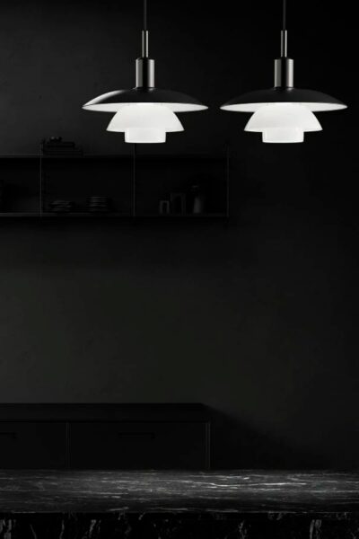 Lámpara PH 5/5 Pendant Metal Negro / Vidrio Opal ER-383688