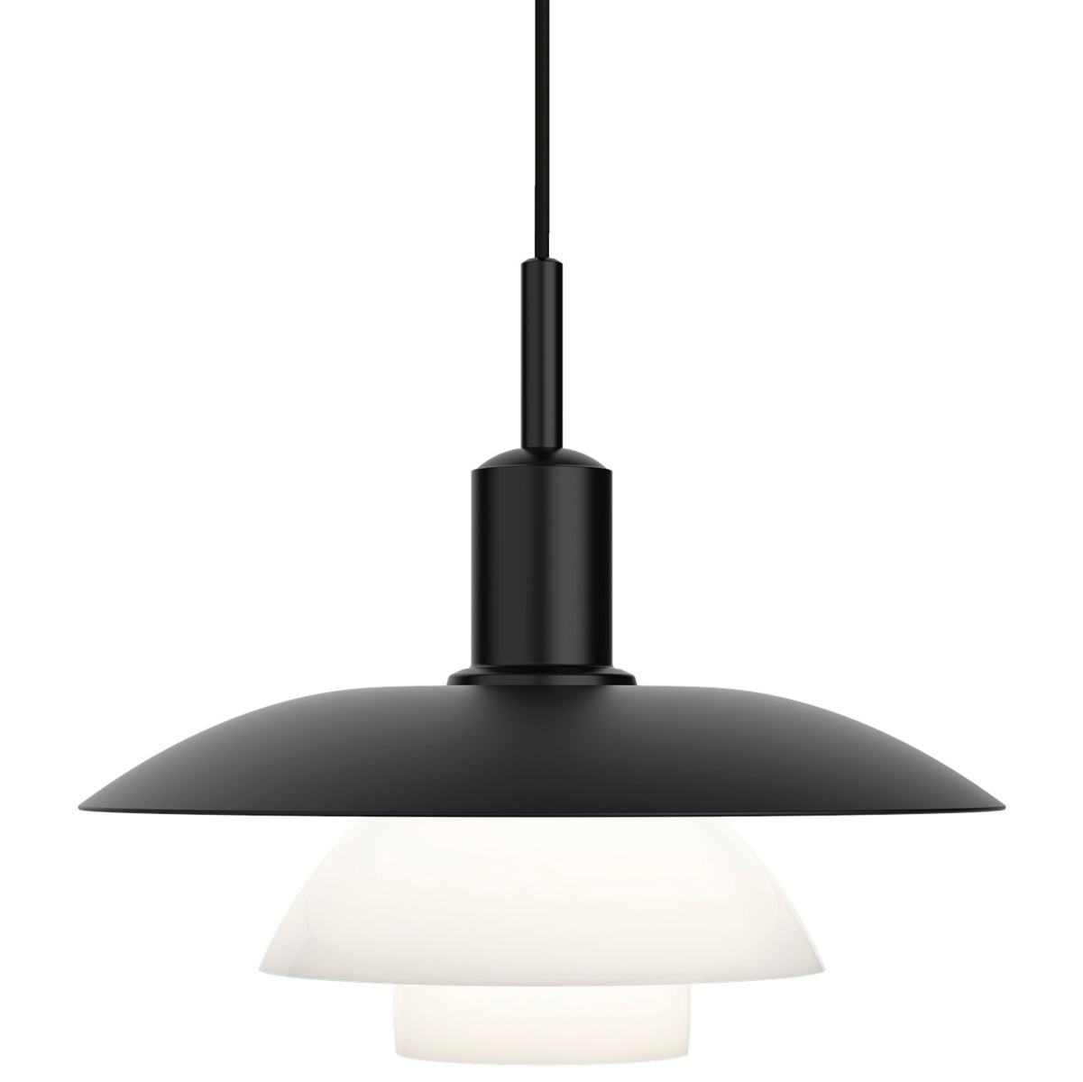 Lámpara PH 5/5 Pendant Metal Negro / Vidrio Opal ER-0