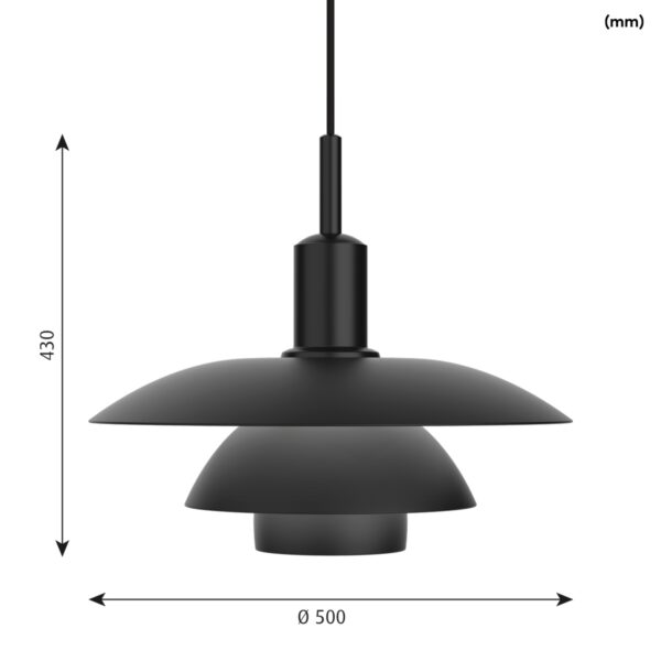 Lámpara PH 5/5 Pendant Metal Negro / Vidrio Opal ER-383687