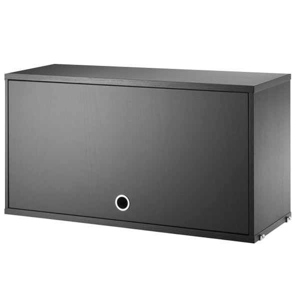 Armario Puerta Abatible 78x30x42 Fresno Teñido Negro