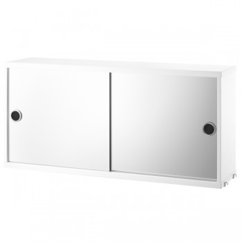 Armario Contenedor 78x20x37 Blanco / Puertas Espejo ER