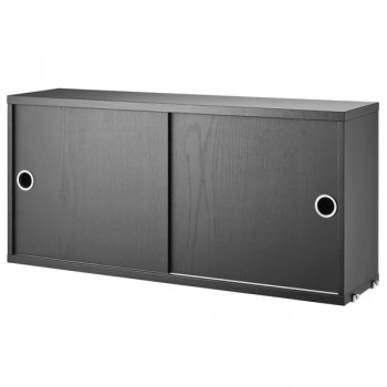 Armario Contenedor 78x20x37 Fresno Teñido Negro