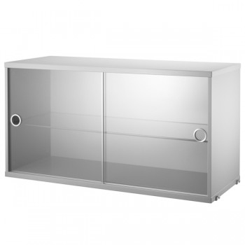 Armario Vitrina 78x30x42 Gris ER