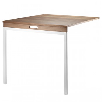 Mesa Plegable 78x30/96x71 Nogal - Blanco
