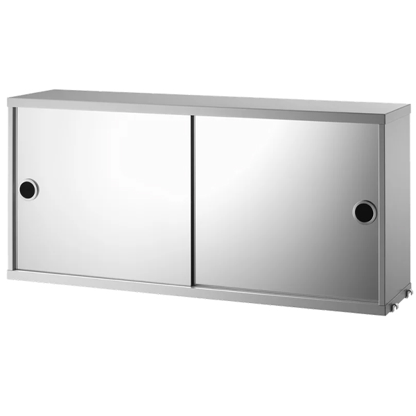 Armario Contenedor 78x20x37 Gris / Puertas Espejo ER