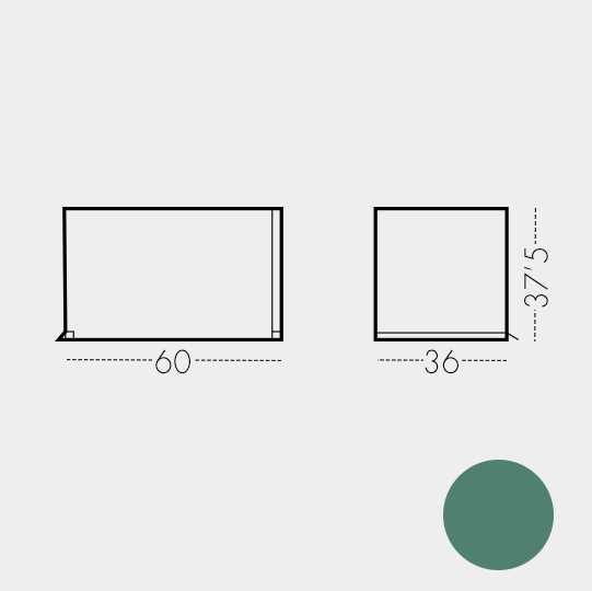 Contenedor 60 cm Verde (RAL 6000)