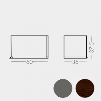 Contenedor 60 cm Gris Antracita (RAL 7022) - Frontal Nogal