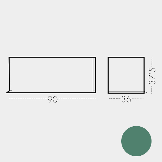 Contenedor 90 cm Verde (RAL 6000)