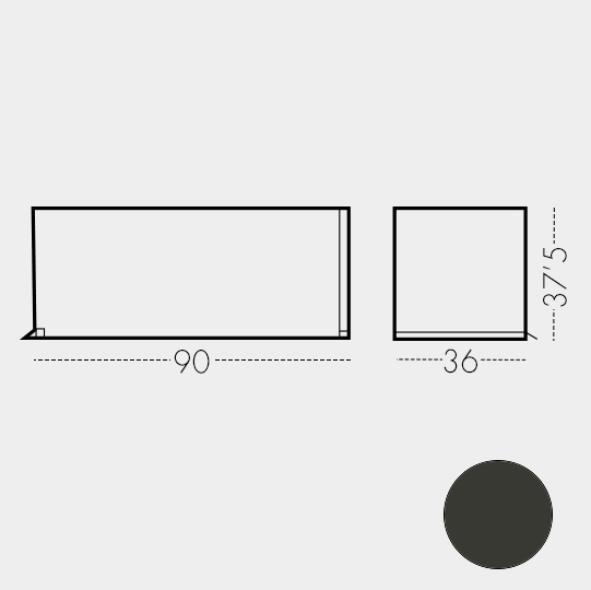 Contenedor 90 cm Negro (RAL 7022)
