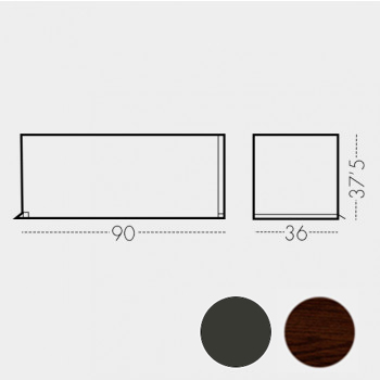 Contenedor 90 cm Negro (RAL 9004) - Frontal Nogal