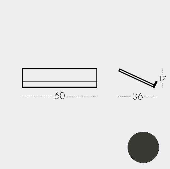 Estante 60 cm Negro  (RAL 9004)