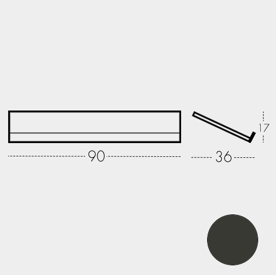 Estante 90 cm Negro (RAL 9004)