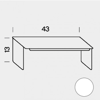 Estante Auxiliar 43 x 13 cm  Blanco (1 Ud.) (RAL 9002)