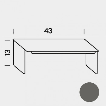 Estante Auxiliar 43 x 13 cm Gris Antracita (1 Ud.)  (RAL 7022)
