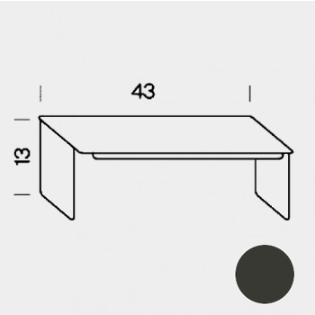 Estante Auxiliar 43 x 13 cm Negro (1 Ud.)  (RAL 9004)