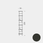 Estructura 135 x 24 cm - Negro (RAL 9004)