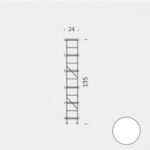 Estructura 135 x 24 cm - Blanco (RAL 9002)