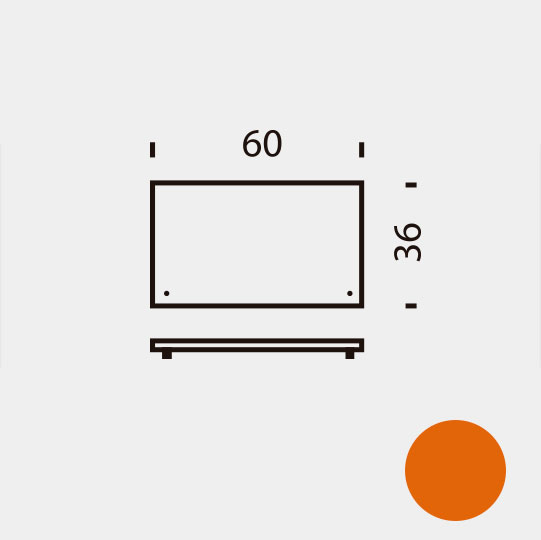 Tapa Contenedor 60 cm Naranja (RAL 2001)