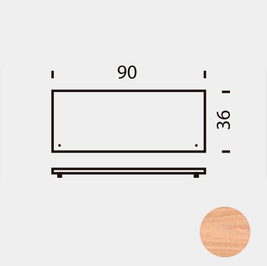 Tapa Contenedor 90 cm Roble