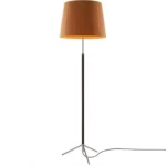 Lámpara Pie de Salón Cromada / Mostaza ER