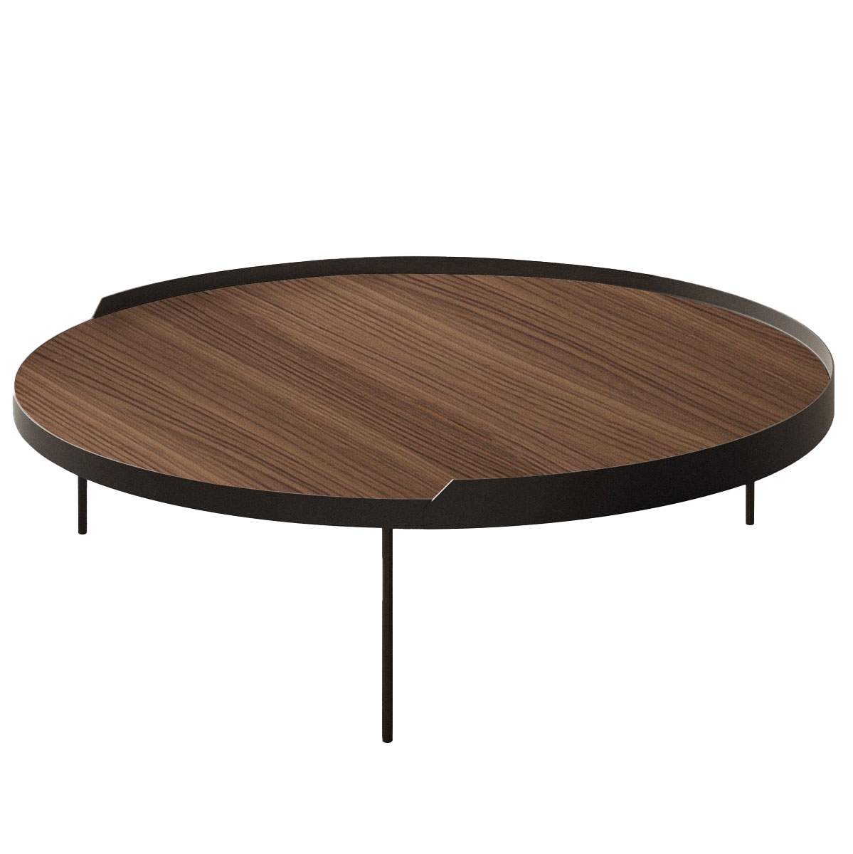 Mesa Gau Copete Ø1100 x H350 mm Grafito / Nogal Natural ER