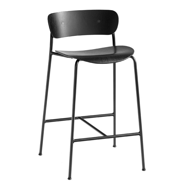 Taburete Pavilion AV7 Roble Lacado Negro ER