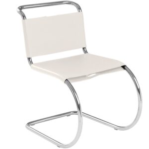Silla MR Piel Blanco Beige / Estructura Cromado