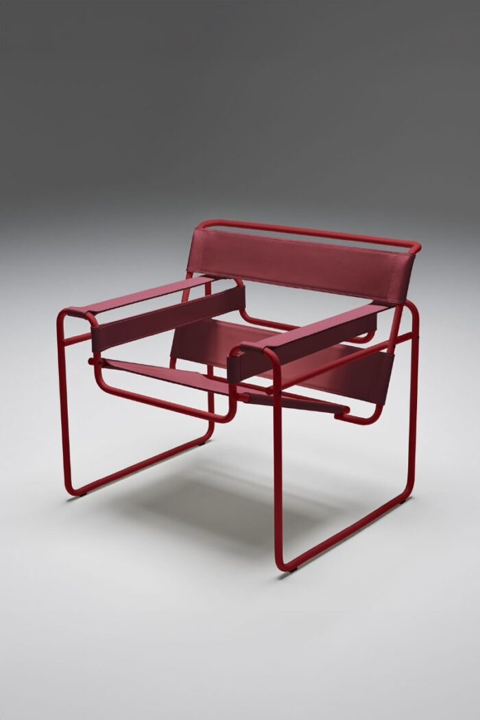 Sillón Wassily® Piel BL 1905 / Estructura Rojo Oscuro Ultra Matt