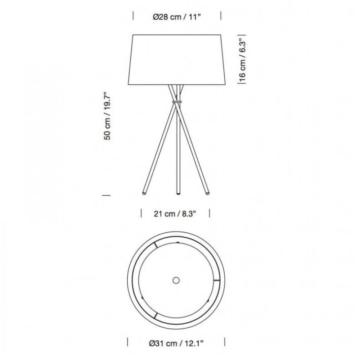 Lámpara Trípode M3 Table